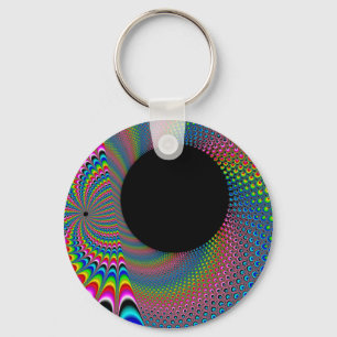 Peackock A Delic - Fractal Art Key Ring