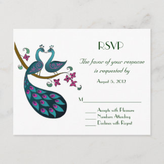 Peacock -1 RSVP Card