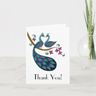 Peacock -1 Thank You folded card