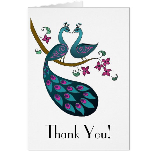 Peacock -1 Thank You folded card