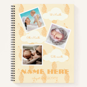 Peacock 1st birthday Baby Milestone Notebook