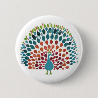 Peacock 6 Cm Round Badge