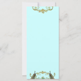 Peacock 7 Gold Filigree Rack Card