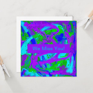 Peacock Abstract Watercolors Card