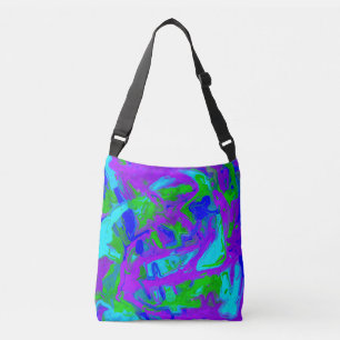 Peacock Abstract Watercolors Crossbody Bag