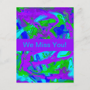 Peacock Abstract Watercolors postcard