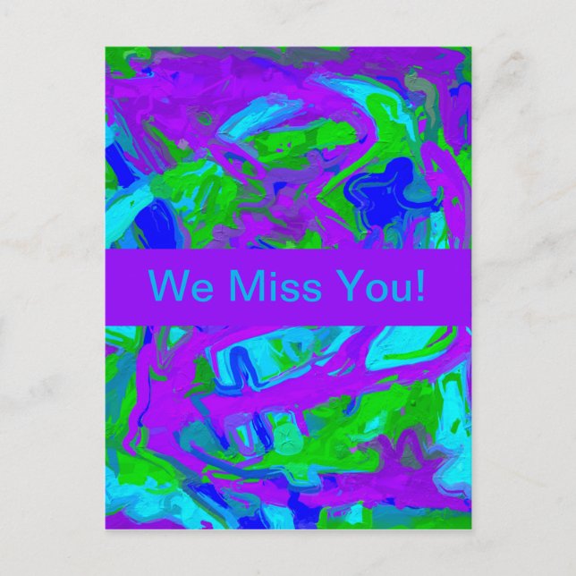 Peacock Abstract Watercolors postcard (Front)