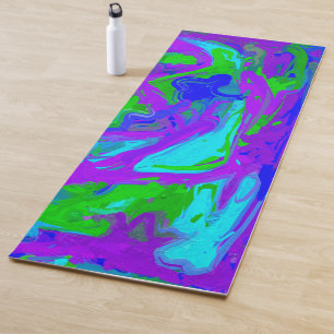 Peacock Abstract Watercolors Yoga Mat