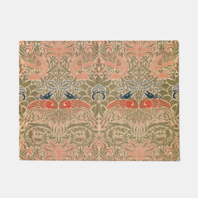Peacock And Dragon (1878) By William Morris Doormat (Front)