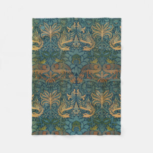 Peacock and Dragon, 1878 by William Morris Fleece Blanket