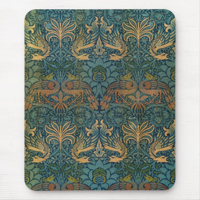 Peacock and Dragon, 1878 by William Morris Mouse Pad (Front)