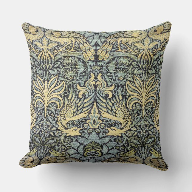 Peacock and Dragon" by William Morris  Cushion (Front)