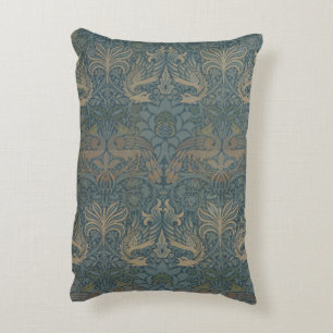 Peacock and Dragon by William Morris Decorative Cushion