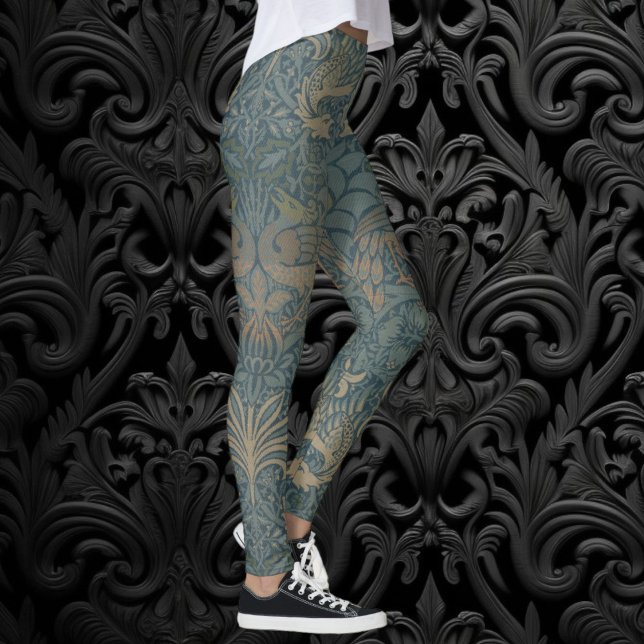 Peacock and Dragon by William Morris Leggings (Peacock and Dragon by William Morris Leggings)