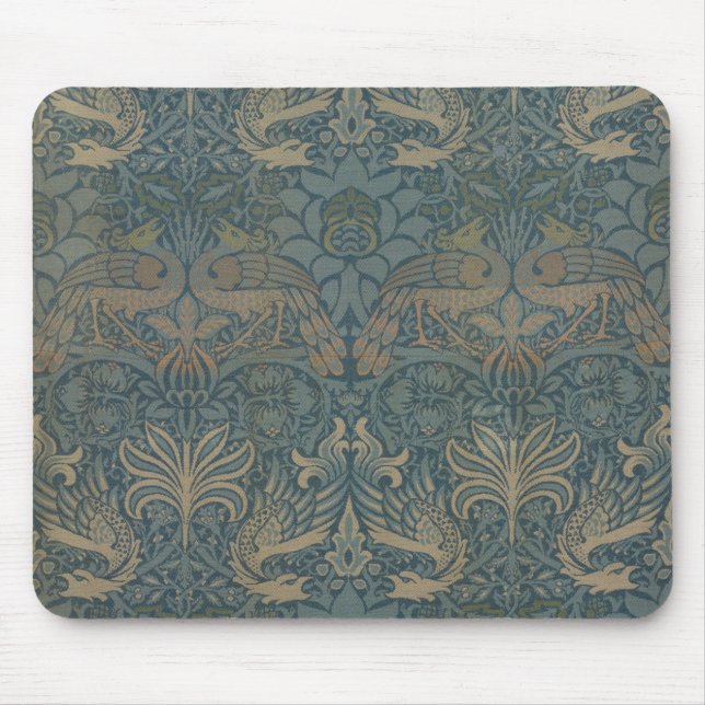 Peacock and Dragon by William Morris Mouse Pad (Front)