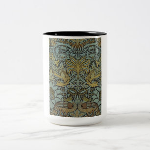 Peacock and Dragon (by William Morris) Two-Tone Coffee Mug