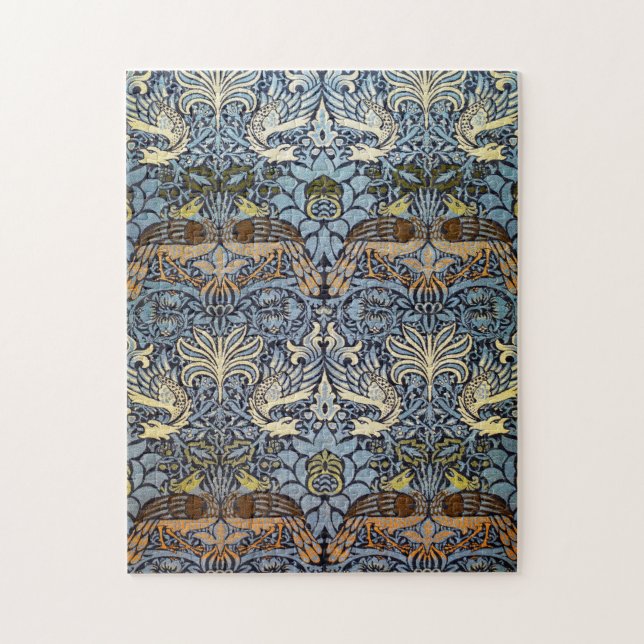 Peacock and Dragon, William Morris Jigsaw Puzzle (Vertical)