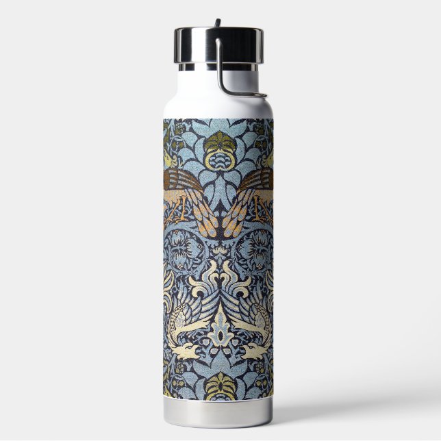 Peacock and Dragon, William Morris Water Bottle (Left)