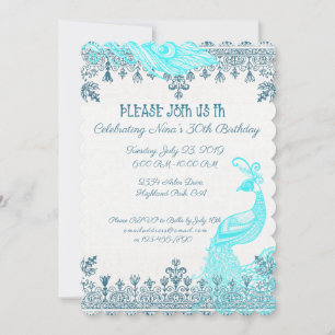 Peacock And Feather Birthday Card