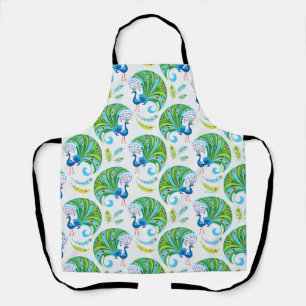 Peacock and Feathers Pattern Apron