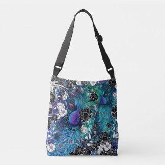 Peacock and Flowers Handbag