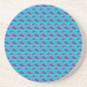 Peacock and Magenta Paisley Pattern Coaster
