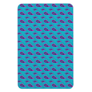 Peacock and Magenta Paisley Pattern Magnet