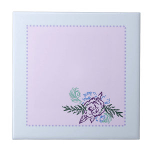 Peacock and Roses Ceramic Tile