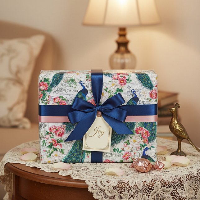 Peacock and roses wrapping paper (Creator Uploaded)