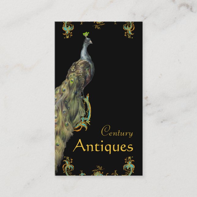 Peacock and Scrolls Business Profile Card (Front)