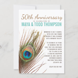Peacock Anniversary Invitation