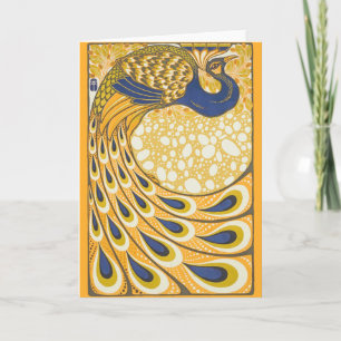 Peacock Antique Vintage Colourful Card