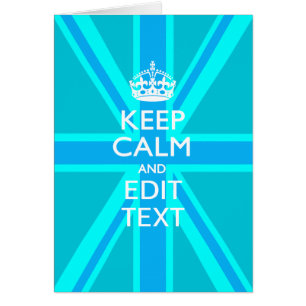 Peacock Aqua Keep Calm And Your Text Union Jack