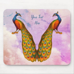 Peacock Art Animal Personalised Mouse Pad