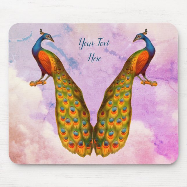 Peacock Art Animal Personalised Mouse Pad (Front)