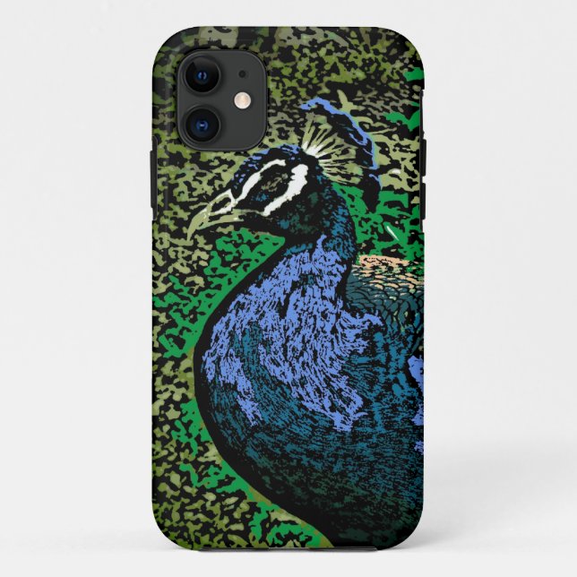 Peacock art colourful iphone case (Back)