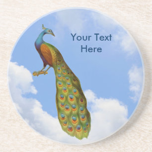 Peacock Art Customisable Animal Coaster