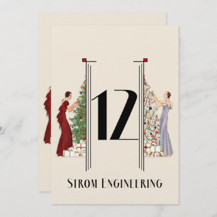 Peacock Art Deco Flair Christmas Table Number 12