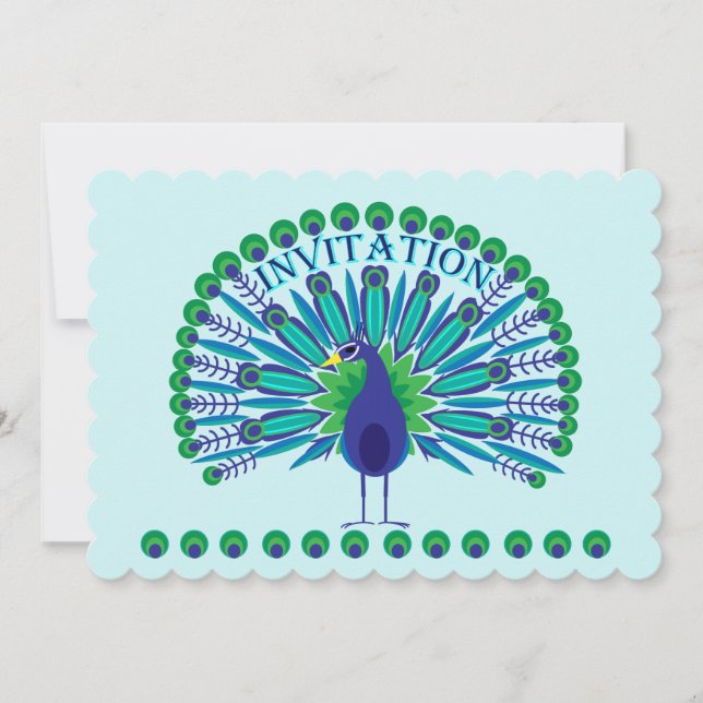 Peacock Art Invitation (Front)