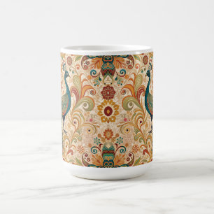 Peacock Art Morris Style Coffee Mug