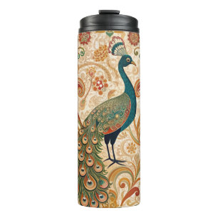 Peacock Art Morris Style Thermal Tumbler