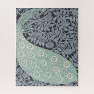 Peacock Art Nouveau Bird Classic Jigsaw Puzzle