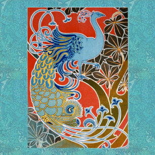 Peacock, Art Nouveau card