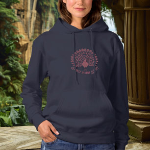 Peacock Art Nouveau Typography Graphic Statement Hoodie