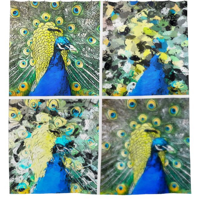 Peacock Art Shower Curtain (Front)