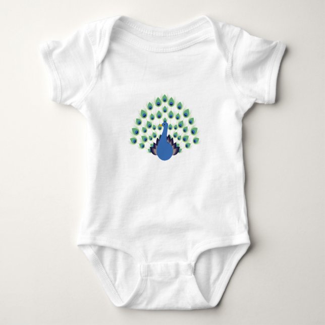Peacock Baby Bodysuit (Front)