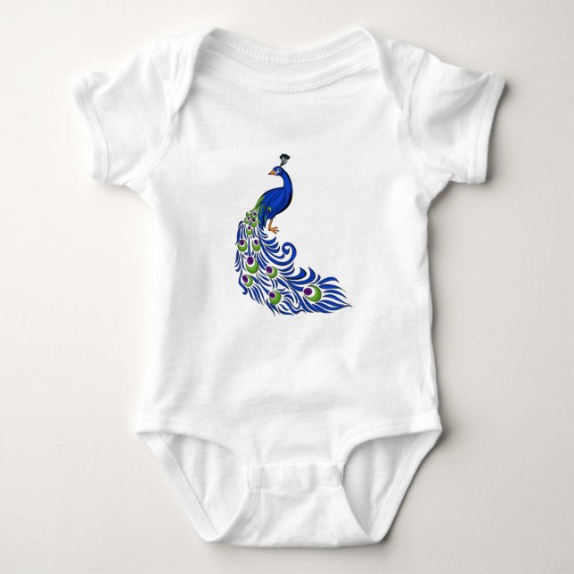 Peacock Baby Bodysuit (Front)