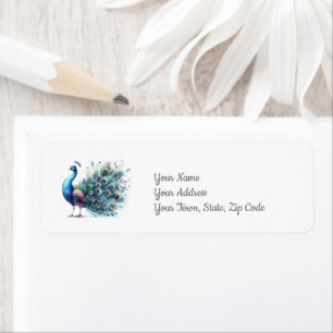 Peacock Baby Shower  Return Address Label
