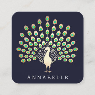 Peacock Beauty and Fashion Square Business Card