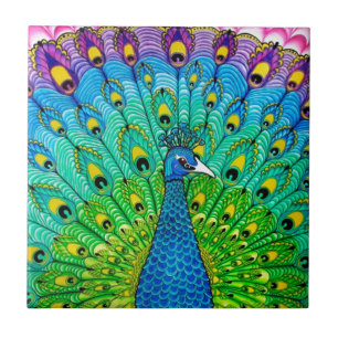Peacock bird animation ceramic tile